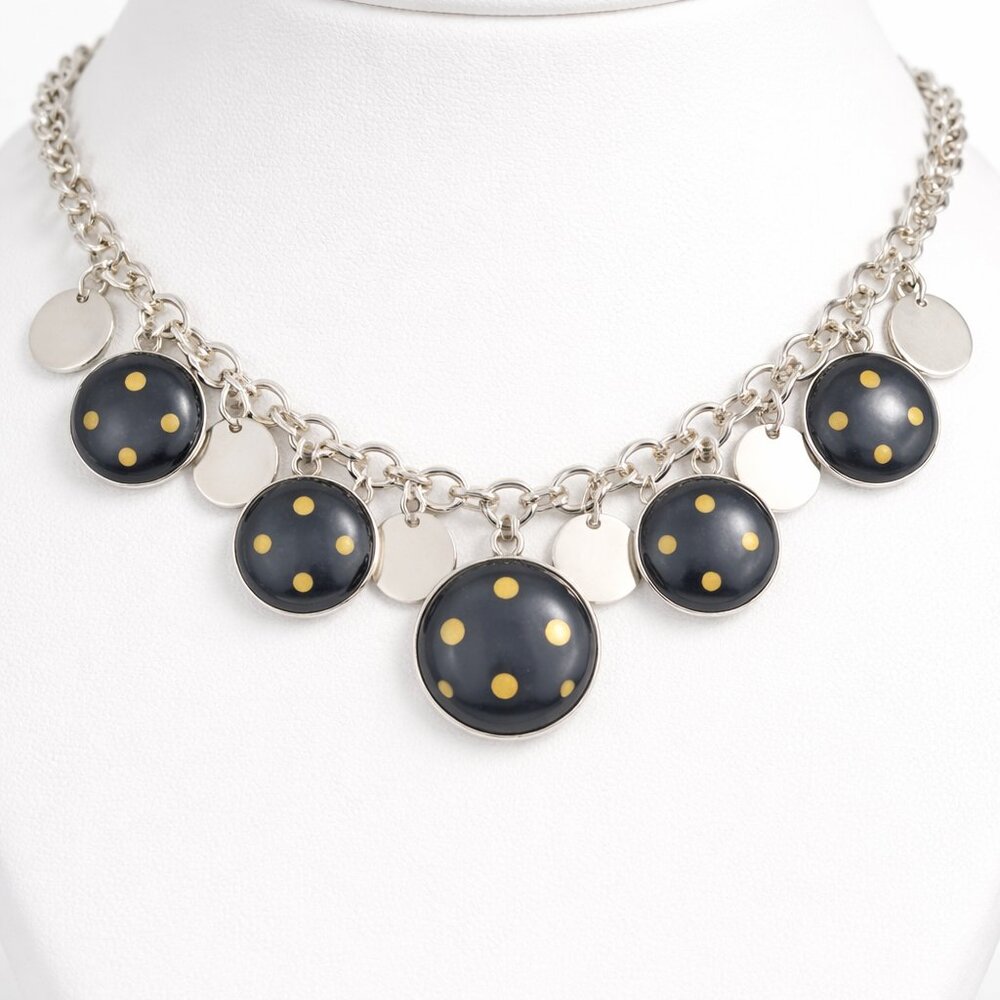 ✨ Silver Chain Necklace with Round Charm Accents ✨
